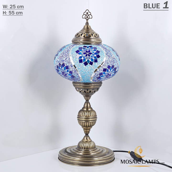 Mosaic Lamps - Wholesale Accent/Desk Lamp - 10+ Colors - Turkish Mosaic X Large Globe Table Lamp, Marrak