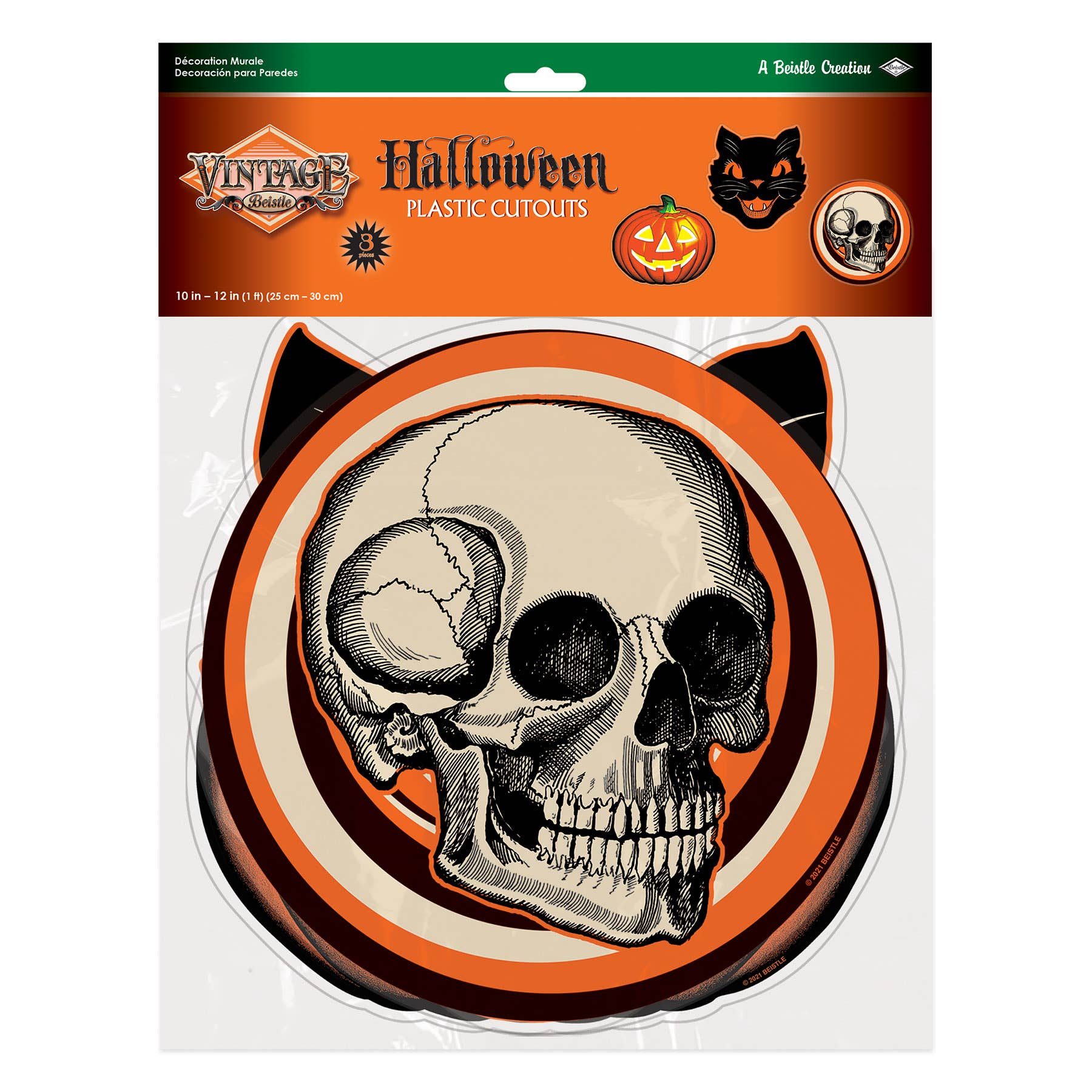 Beistle – Engroshandel Cutouts – Vintage Halloween-udskæringer i plast, 10"-12", 3/pkg1