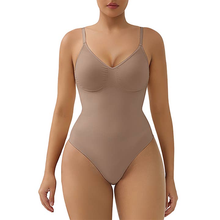 SHAPERX - Wholesale Shapewear - Women's - SHAPERX Bodysuit for Women Tummy Control Shapewear Seamless Sculpt Body Shaper with Removable Pads