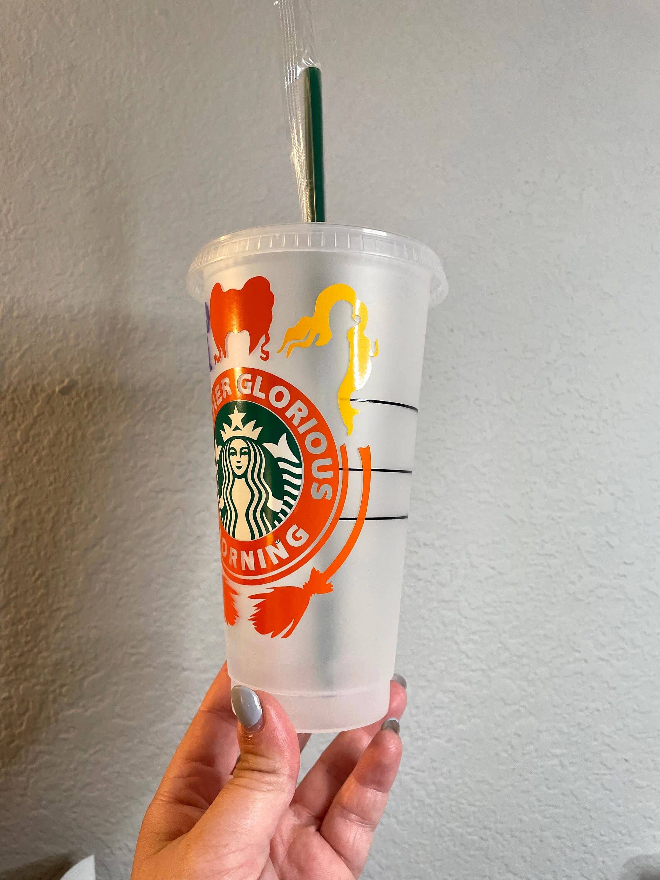 Cre8tionsByCaitlynn - Wholesale Drinkglas/beker - Sanderson Sisters Starbucks Cup, Halloween Starbucks Cup, Hocus Pocus Starbucks Cup3