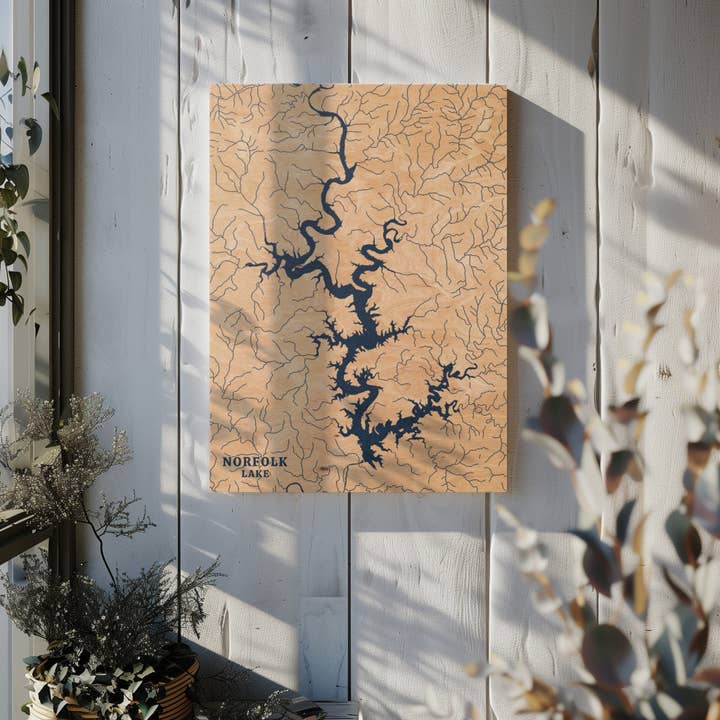 Benoit's Design Co. - Wholesale Map - Norfork Lake Arkansas Custom Lake Map
