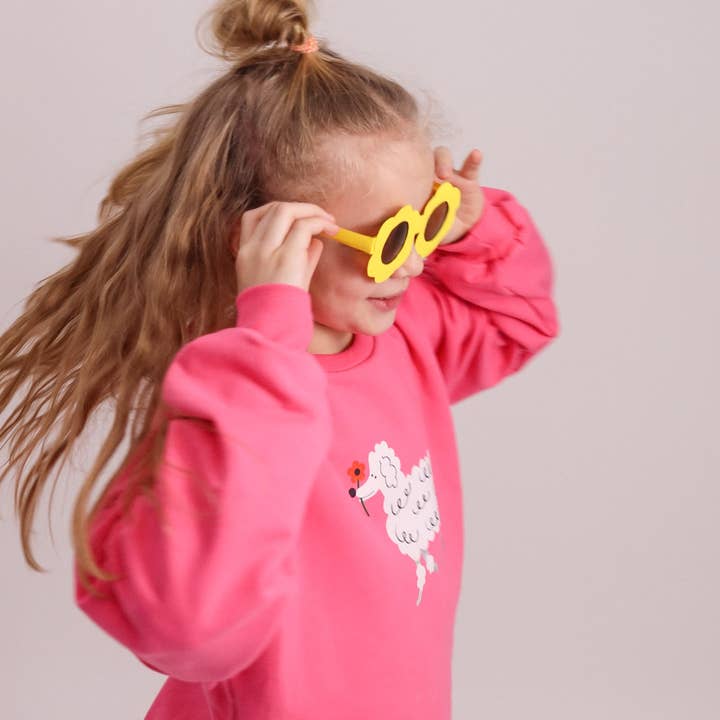 POODLE ON PINK SWEATSHIRT (DELIVERY TIME APPROX. 14 DAYS) for wholesale by Dont Grow Up
