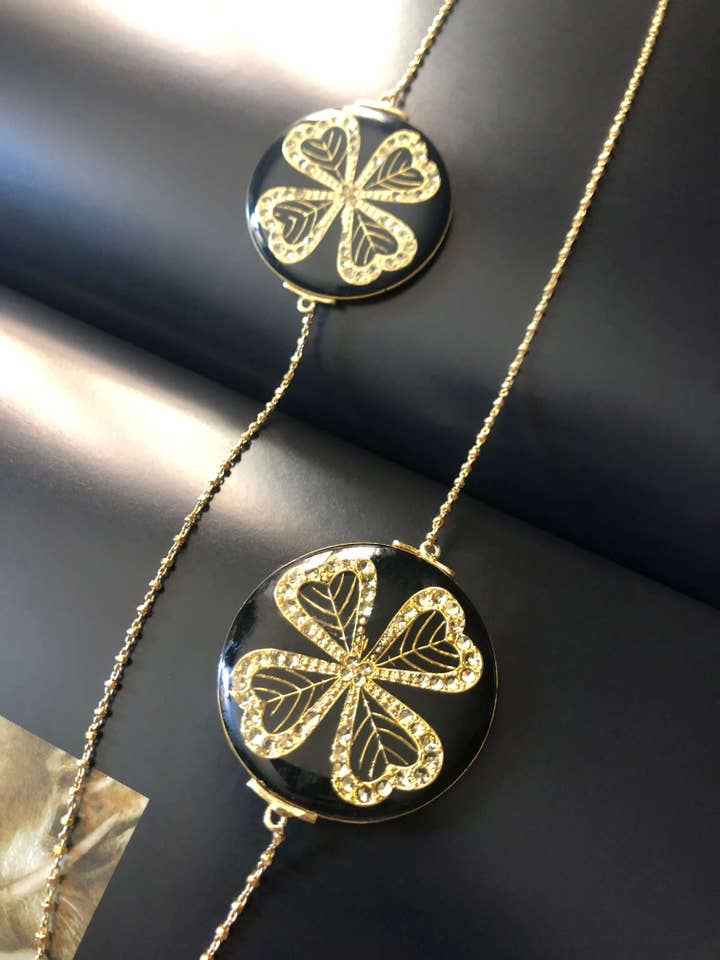 COLAR DE TREVO DE QUATRO FOLHAS por atacado de Bon Bon