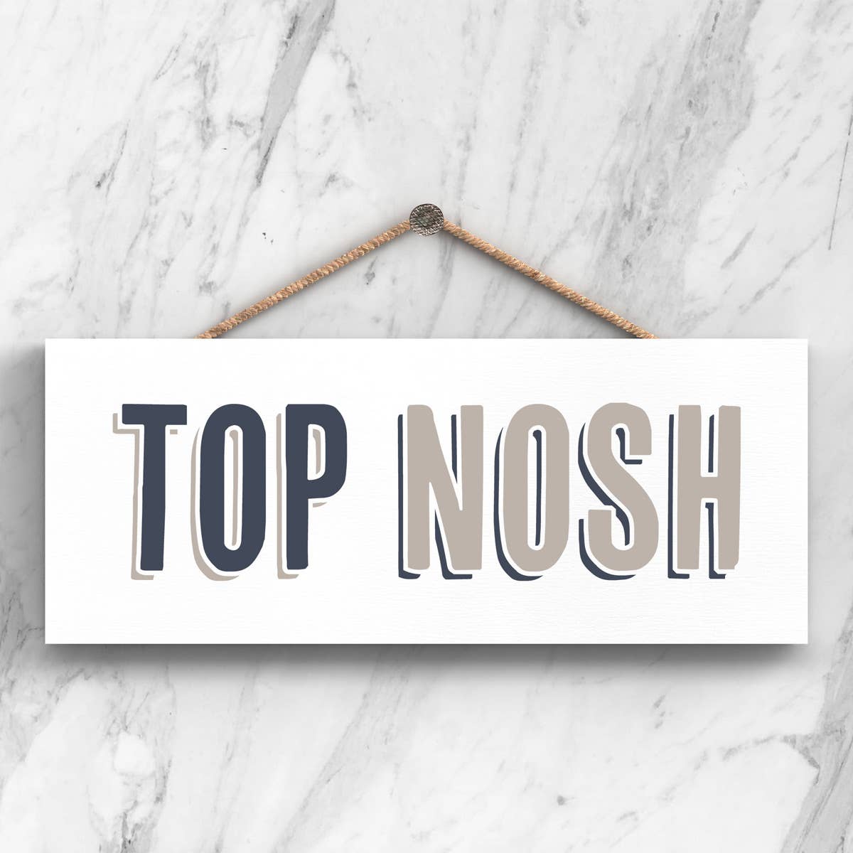 Vivid Squid Wholesale – wholesale Sign – P3414 - Top Nosh Modern Grey Typography Home Humour Wooden H0