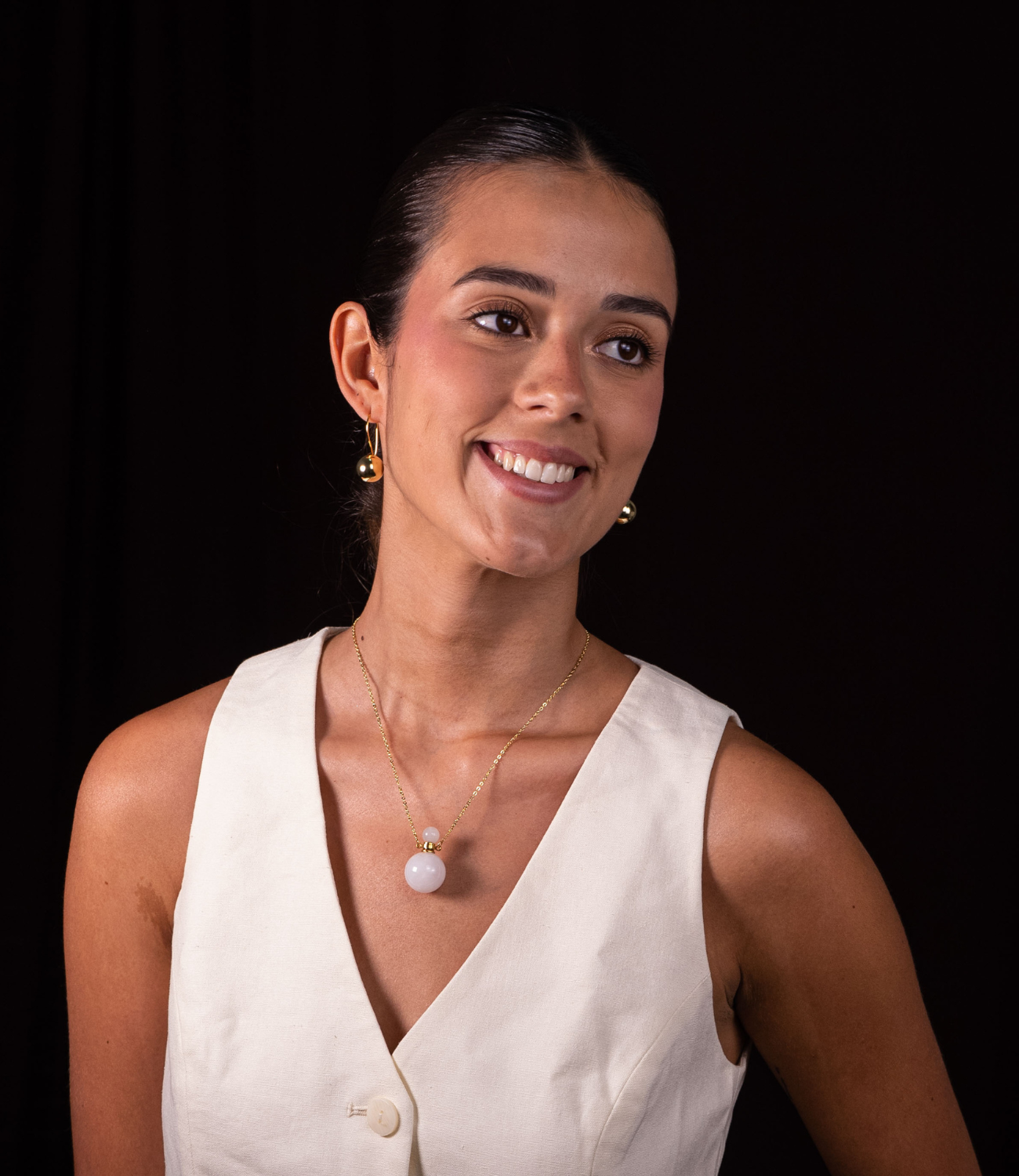 PHOEBE´S – wholesale Pendant/charm necklace – Collar de Botella de Piedra Natural – Amor, Protección o Claridad en Oro de 18K1