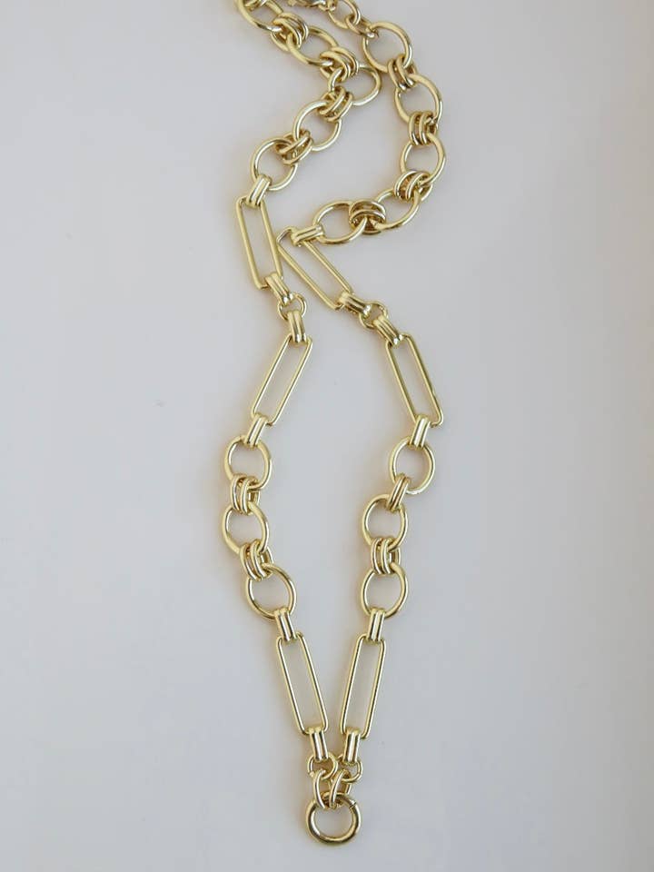 Louvre Charm Holder Necklace - Clicker Clasp - add charms for wholesale by Boutique Suarez Co.