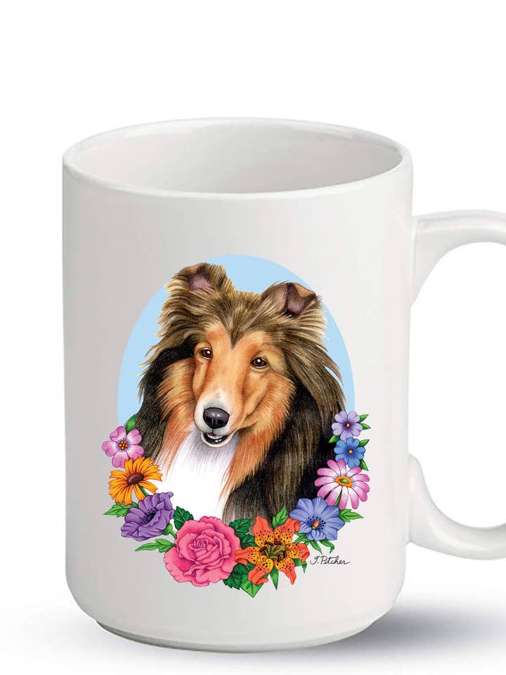 Sheltie Sable - Tazza da caffè a sublimazione in ceramica da 325 ml per la vendita all'ingrosso da parte di Best of Breed Products