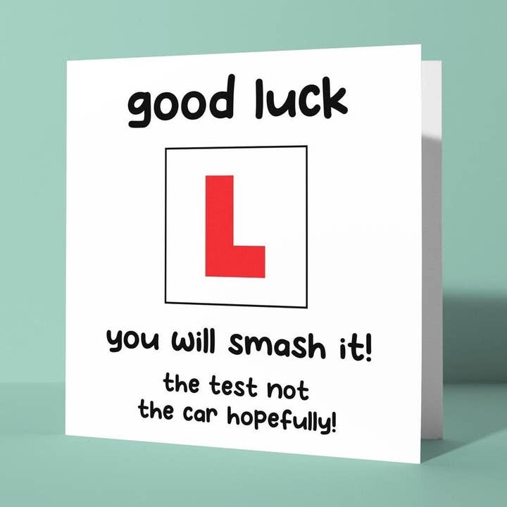 Du vil klare det, test ikke bilen - held og lykke med din køreprøve kort for engroshandel hos Peacock Printing