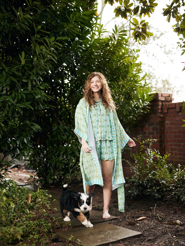 Brooks Avenue - Wholesale Robe - Women's - Bathrobe - English Gardens Teal