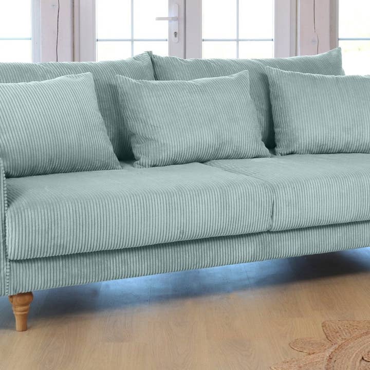 SCANDINAVIAN STORIES by MARTON - Wholesale Sofa - Turku 4-seater sofa/sofa bed Corduroy, Dusty Blue, removable & washable covers7