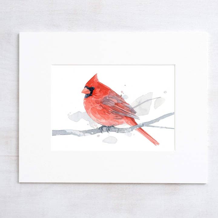Imprimé aquarelle Cardinal Rouge pour la vente par Studio Tuesday