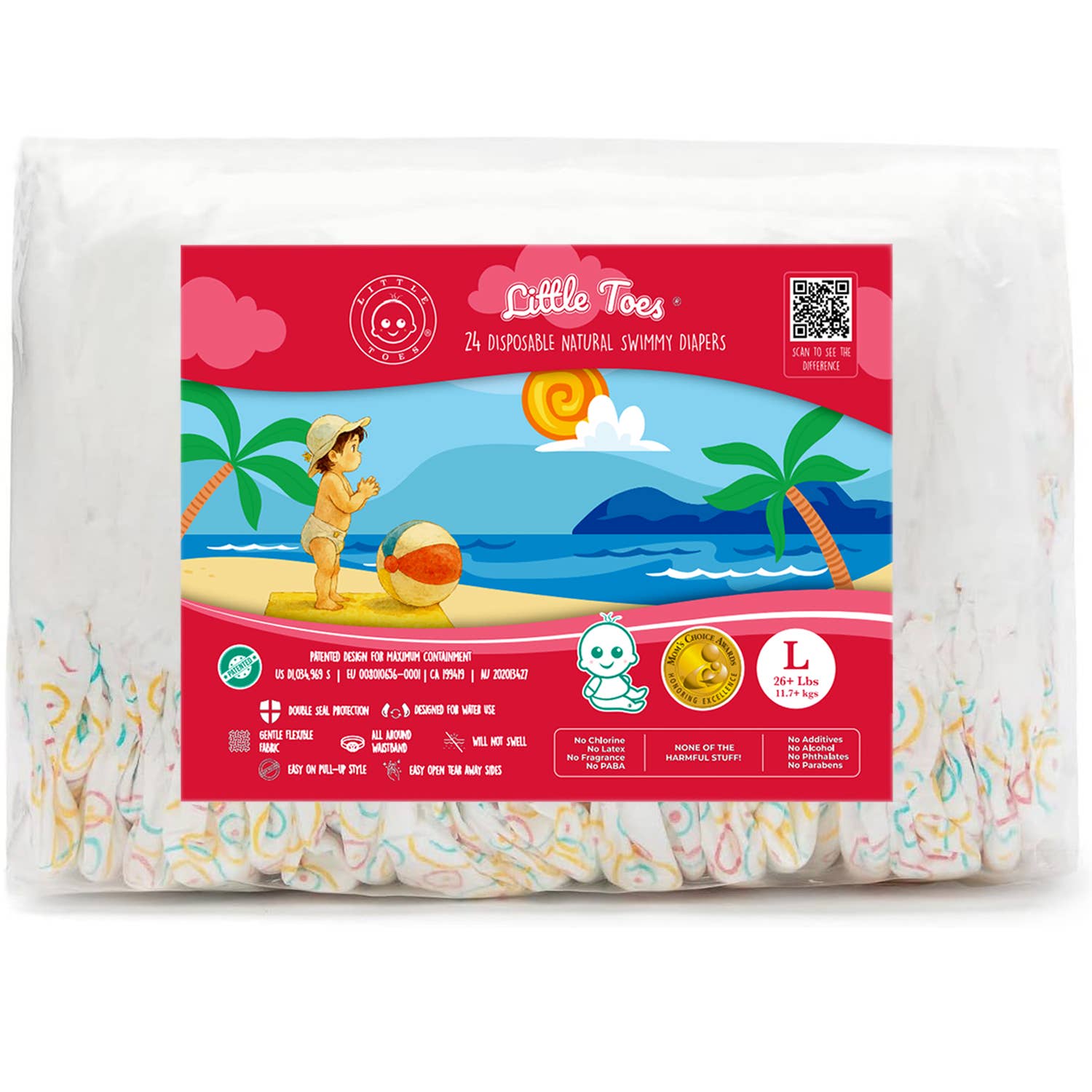 Products on the Go - Wholesale Swim Diaper - Baby - Large Natural Disposable Swim Diapers 24 Pack0