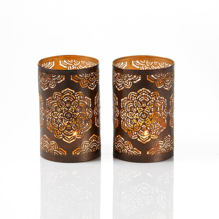 SERRV International - Wholesale Lantern - Mandala Garden Lantern Stakes - Set of 2