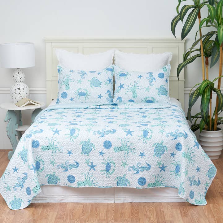 C&F Home - Vente Parure de lit - Parure de lit Outlook Beach Blue Coastal1