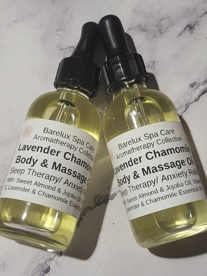 Lavender Chamomile Massage/Body Oil for wholesale by Barelux Spa Care