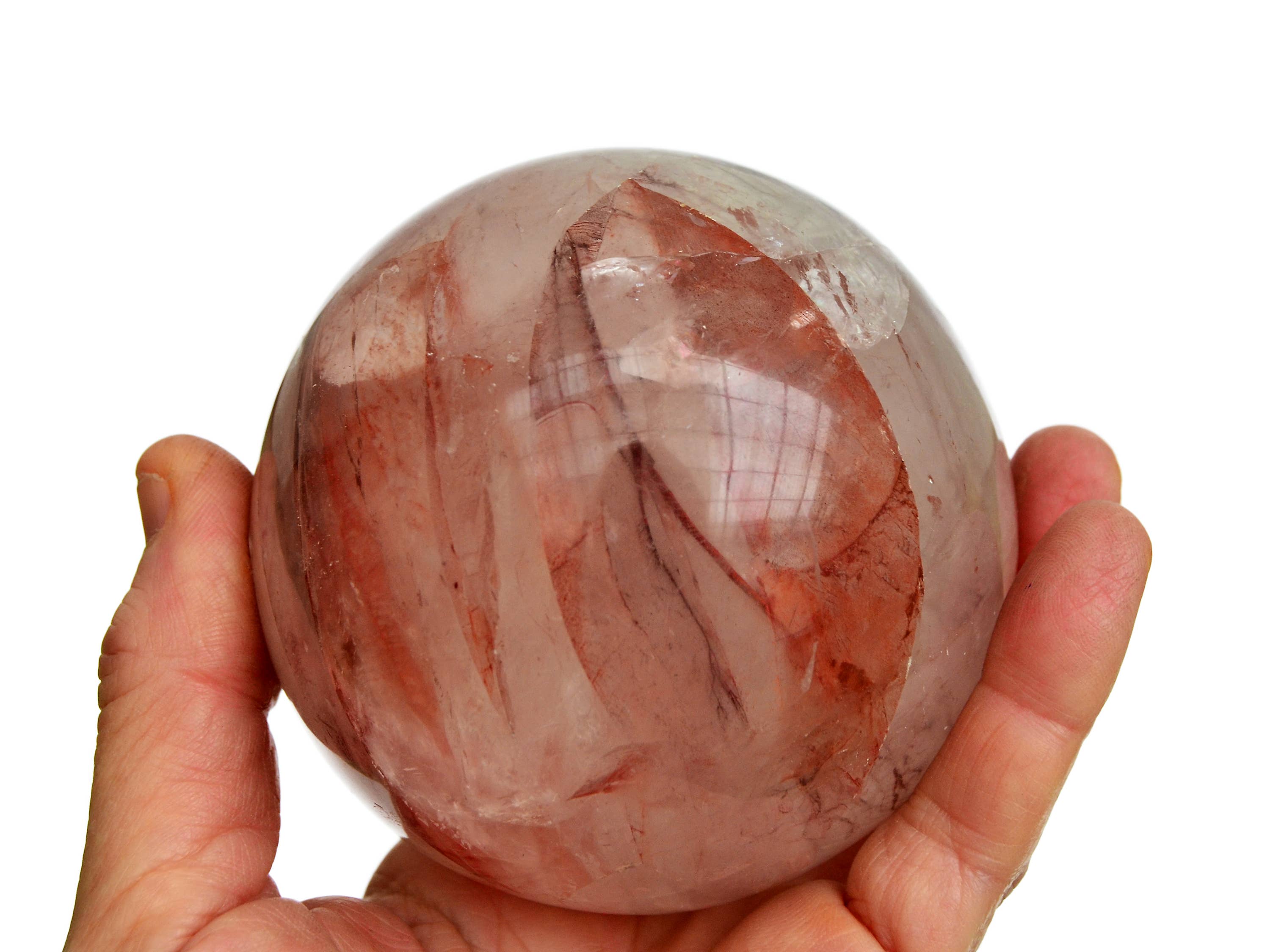 Kaia & Crystals - Wholesale Spiritual Stone/Crystal - XL Fire Quartz Sphere Crystal  (65mm - 100mm)6