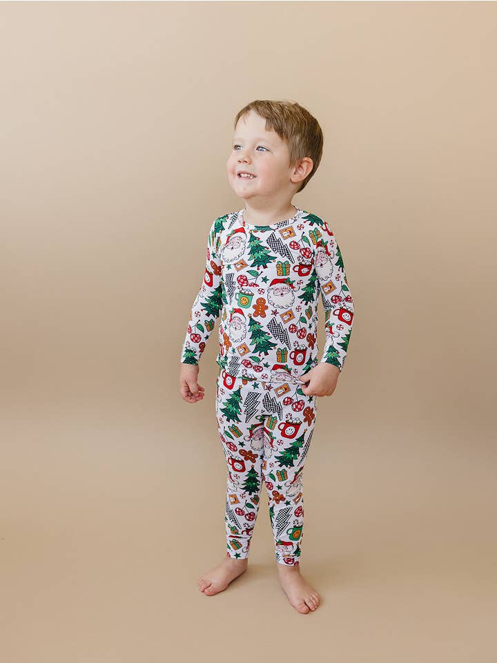 Lucky Panda Kids - Wholesale Sleepwear Set - Kids - Bamboo Two Piece Set | Christmas Vibes14
