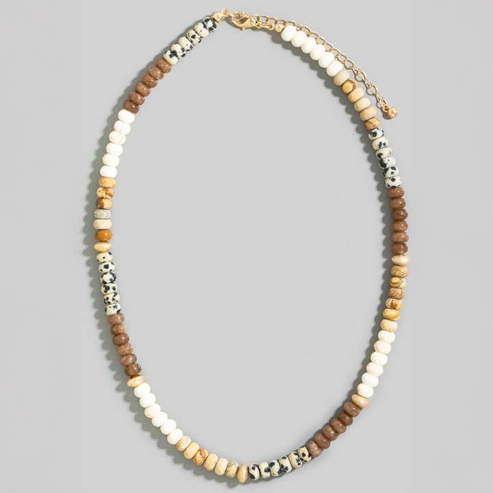 The Looks by Fame Accessories - Vendita all'ingrosso Collana con ciondolo/pendaglio - Collana con Perline di Pietre Semipreziose Miste6