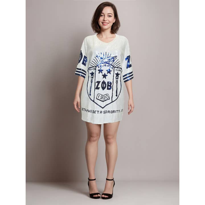 Robe en jersey bleu brillant Shining Hip Hop Sorority pour la vente par Esmeray Clothing