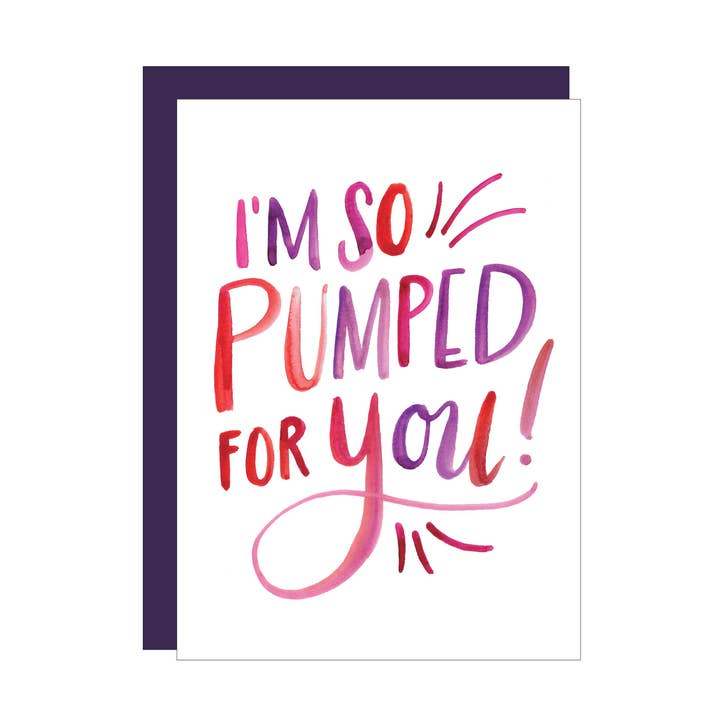 Pumped wenskaart voor wholesale door Katie Elizabeth Lettering