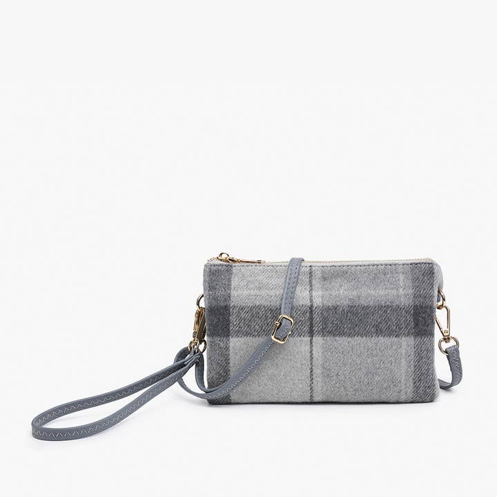 Jen & Co. - Wholesale Crossbody Bag - Women's - M013-PLD Riley Plaid 3 Compartment Crossbody/Wristlet1