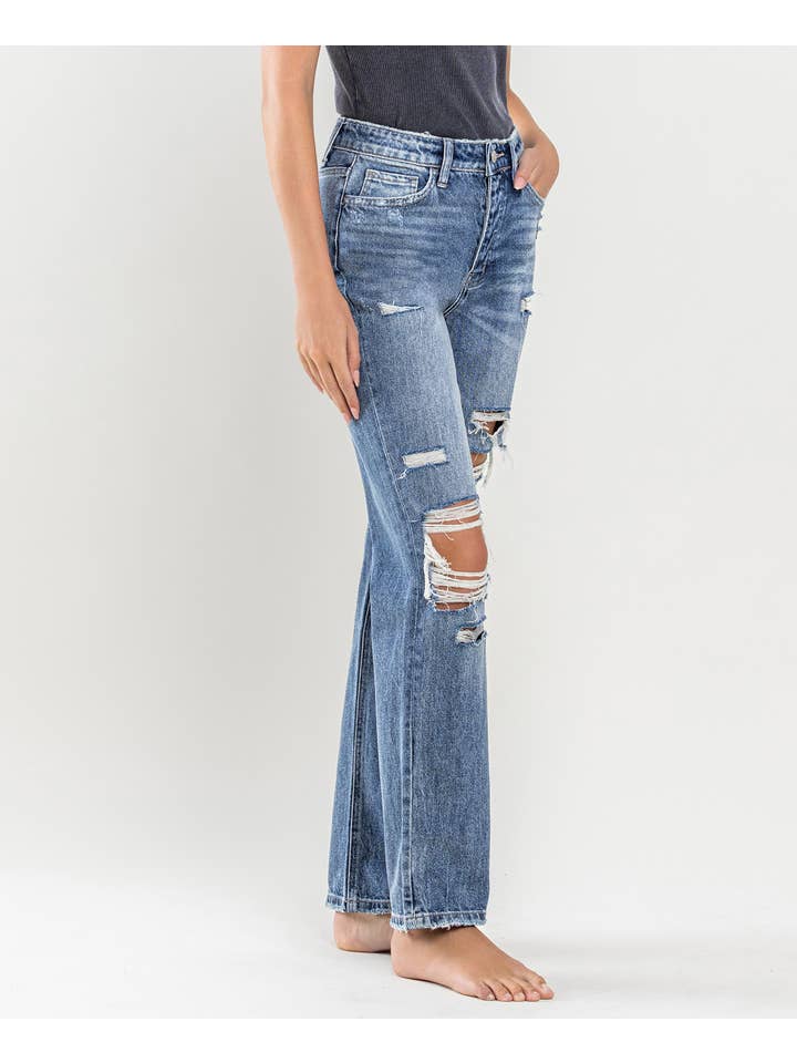 MASE SUPER HIGH RISE DISTRESSED STRAIGHT JEANS Y3913 for wholesale on Faire5