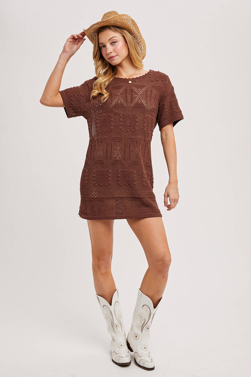 Bluivy - Vente Robe – femme - ROBE DROITE EN TRICOT AZTÈQUE7