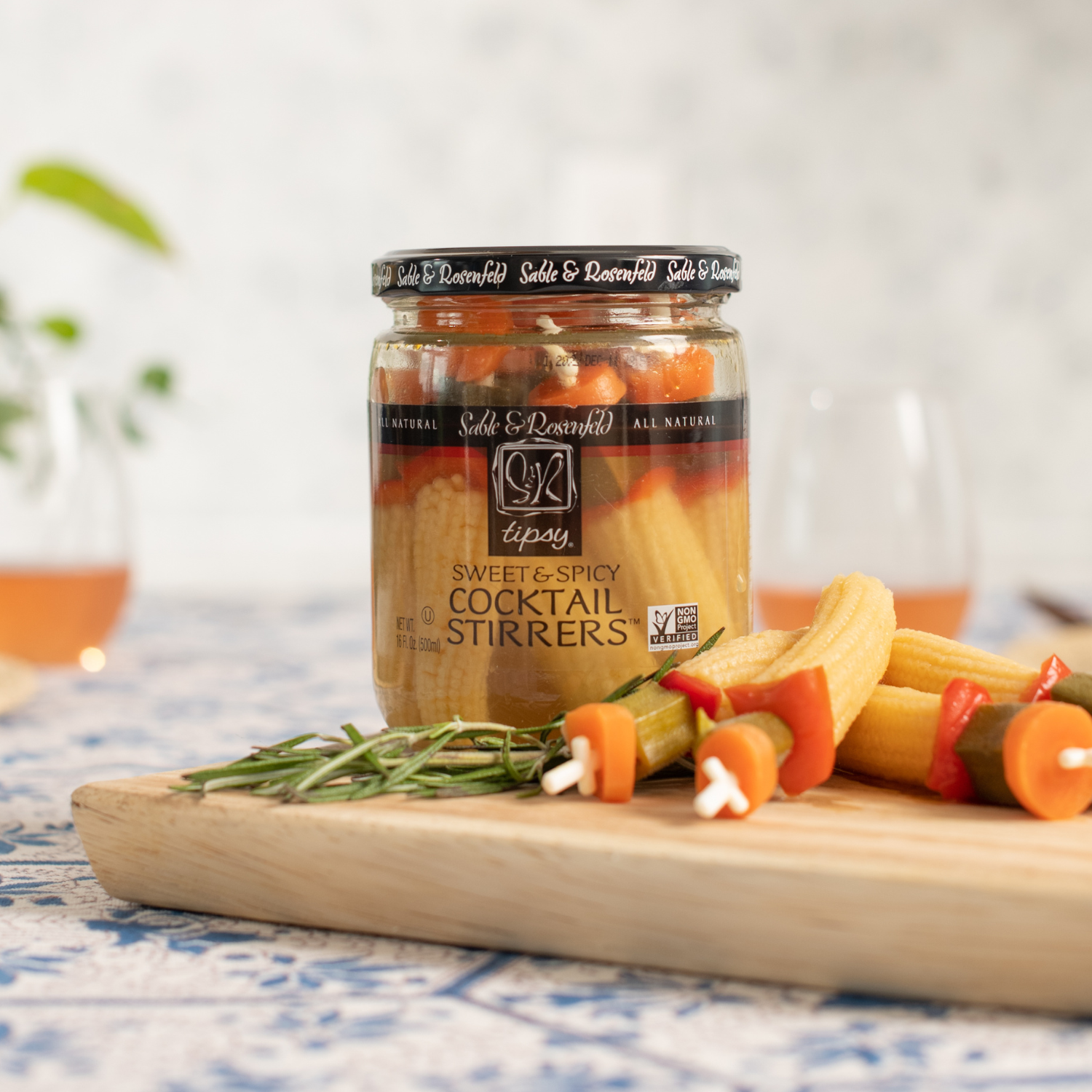 Sable and Rosenfeld est.1970 - Wholesale Pickled Vegetables - Sable & Rosenfeld Tipsy Cocktail Stirrers - Sweet & Spicy (C3