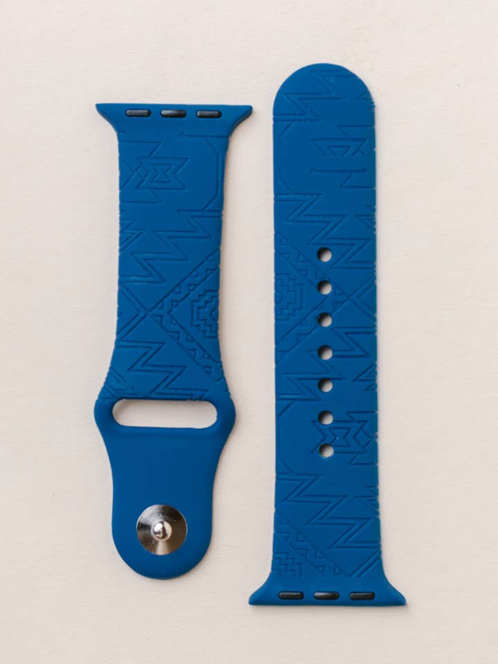 Engraved Silicone Apple Watchband Southwest Design for wholesale by Fox and Fiddle Designs