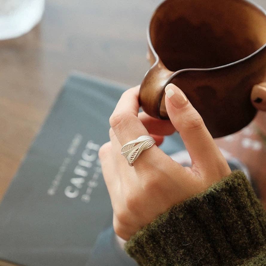 LanLivia - Vente Anneau/bague à empiler - Bagues en filet noué en argent sterling5