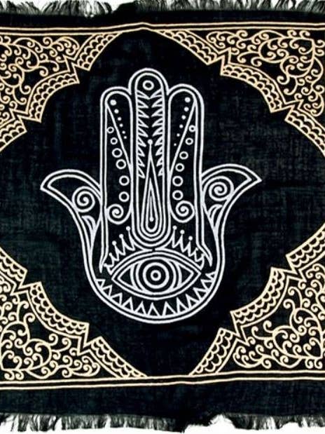 Altar Cloth: Hamsa Hand, 18" for wholesale by Sansaara Living