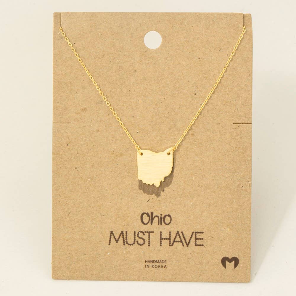 Fame Accessories - Wholesale Pendant/Charm Necklace - Ohio State Pendant Necklace1