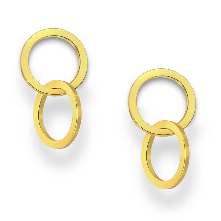 Boucles d'oreilles clous en or simples Forever Rings pour la vente par Vurchoo