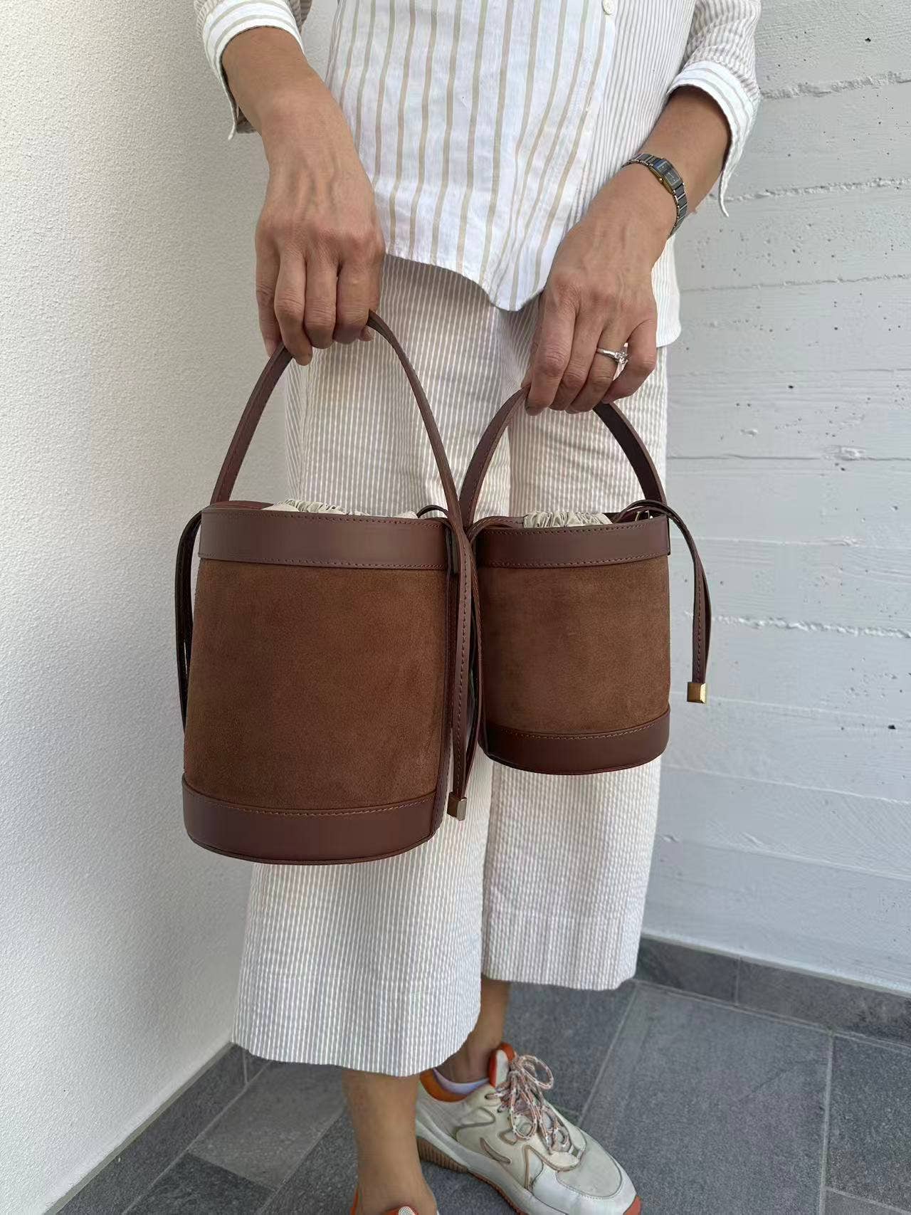 Zhade - Wholesale Drawstring Bag - Women's - HELENA- suede bucket4