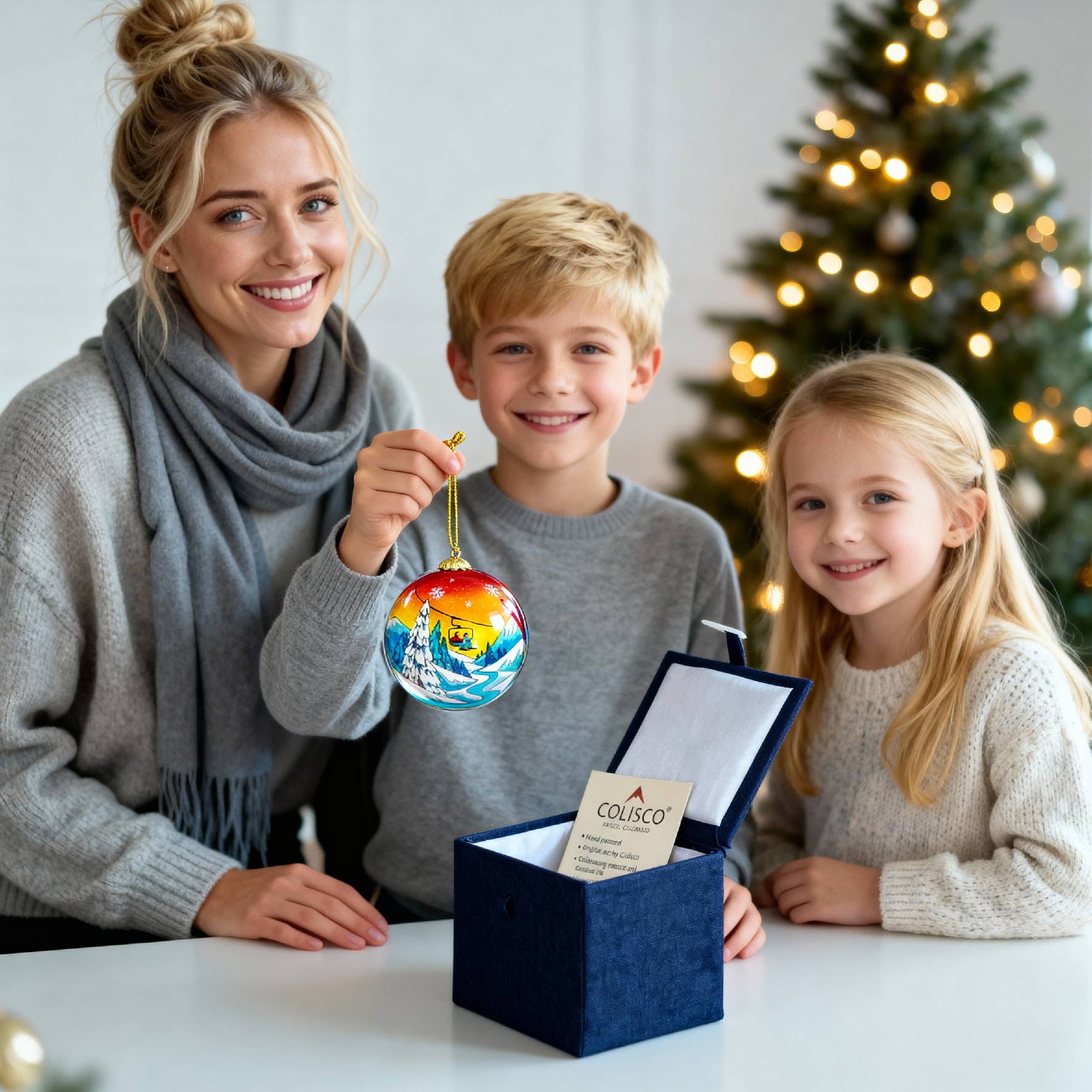 Colisco Wholesale – wholesale Prydnad – Colisco Solnedgång Skidåkning Handmålad Glasprydnad1