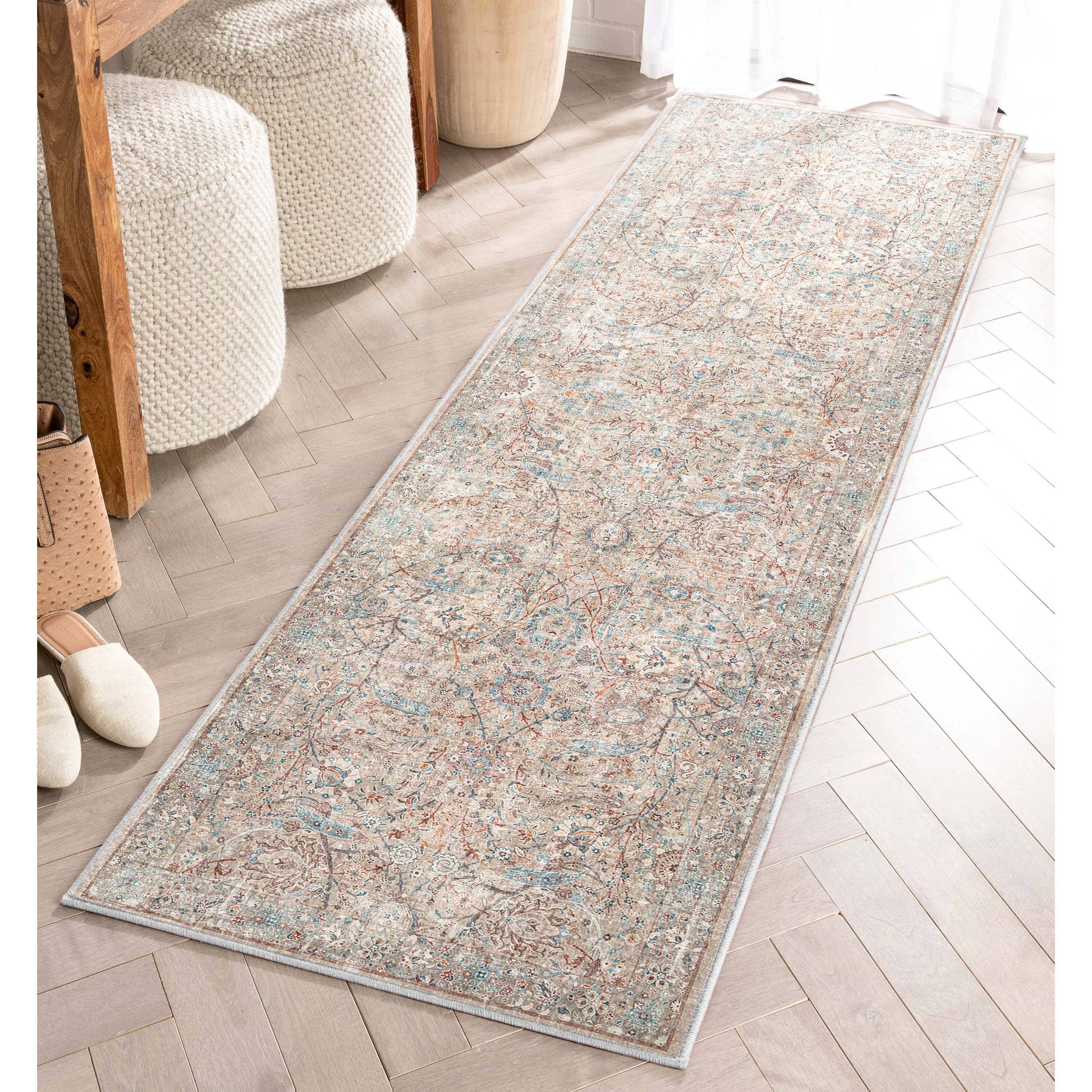 Well Woven – Tapete por atacado – Tapete Emilia Vintage Persian Floral Marfim Plan Weave8