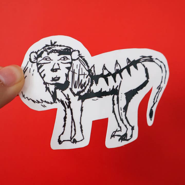 Liger drawing, Napoleon Dynamite Sticker for wholesale by Gaec Studio