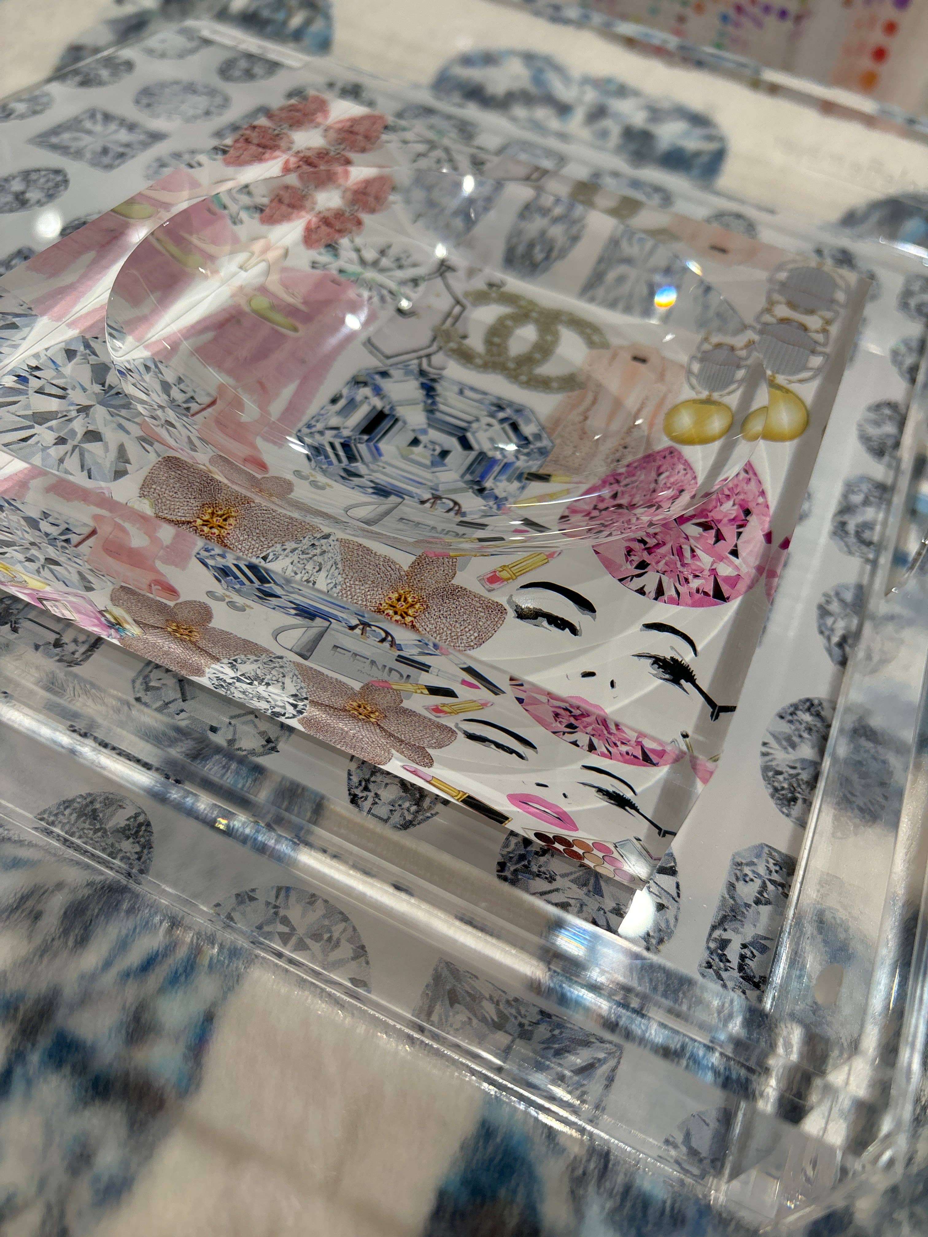 Nicolette Mayer Collection - Wholesale Decorative Plate/Dish/Bowl - Bougie Women Nuevo Pink White Acrylic Candy Catchall Dish3