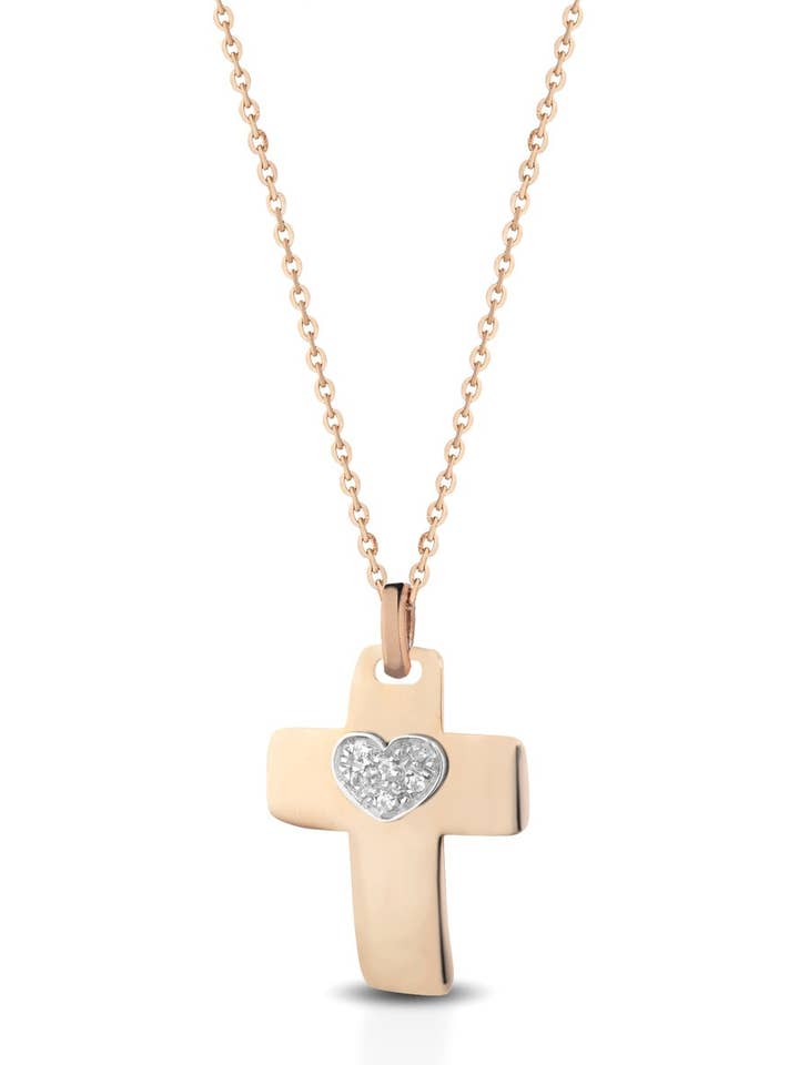 HALSKÆDE MED STORT KORS VEDHÆNG for engroshandel hos Melissa jewels