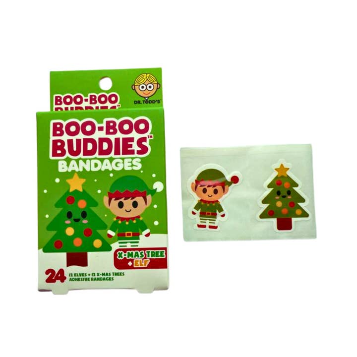 Boo Boo Buddies - Venta al por mayor Tiritas/vendas - Árbol de Navidad + Vendajes de Elfo