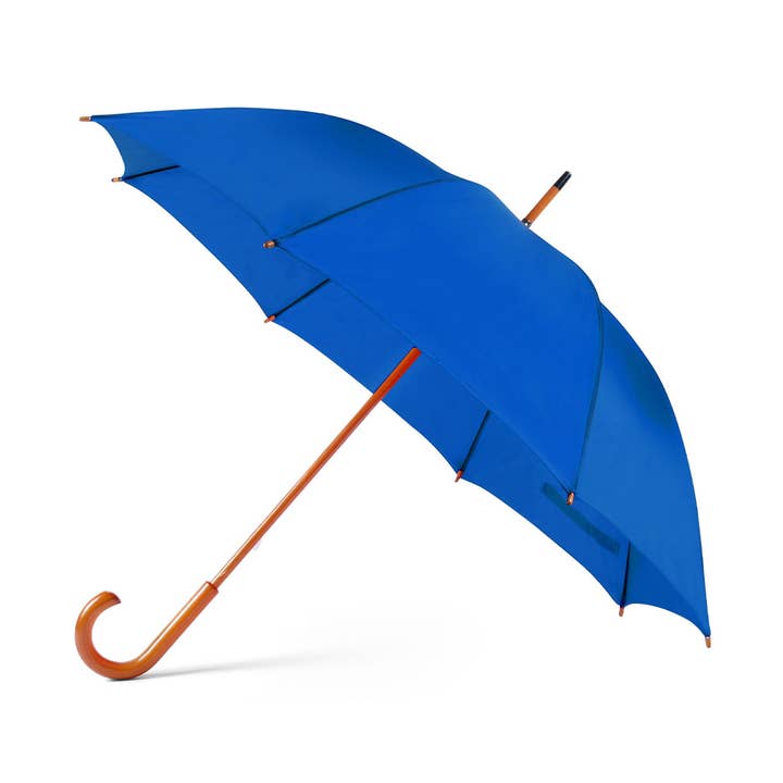 Colorful umbrellas with natural wooden handle for wholesale by Fustik