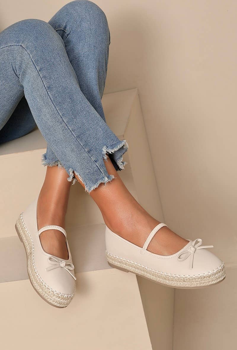 Joia Paris - Wholesale Sandals - Women's - Flat espadrilles with knot and strap H8-8893