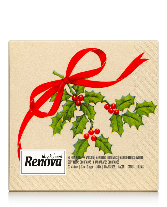 Renova - Wholesale Disposable Napkin - Christmas Paper Napkins Xmas Ribbon 0
