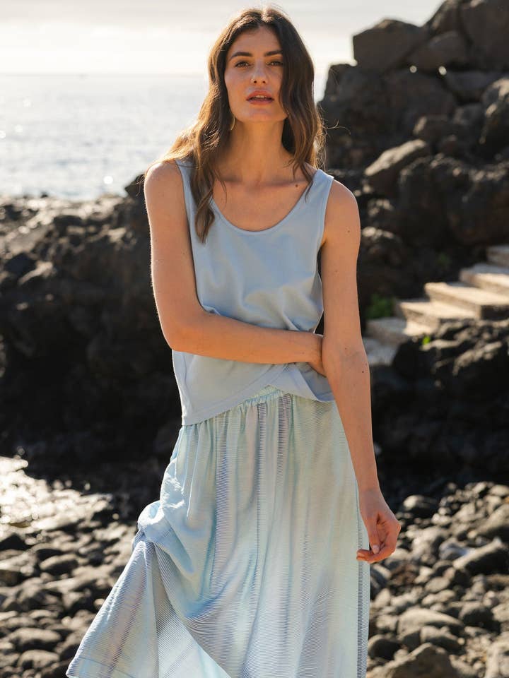 Saia Coco com estampa de céu por atacado de Mon Col Anvers