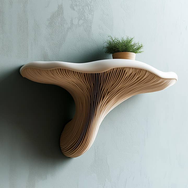 Étagère murale flottante en forme de champignon | Décor mural organique imprimé en 3D | Accent déco pour la maison inspiré par la nature, étagère murale moderne | Décor à l'esthétique fongique pour la vente par Decords