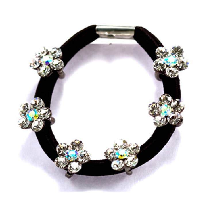 Dekorativer Pferdeschwanzhalter mit österreichischen Strasssteinen für den Großhandel von Double Accent