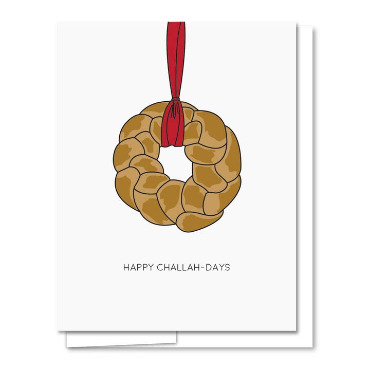 Happy Challah Days - Letterpress Funny Hanukkah Card for wholesale by Quick Brown Fox Letterpress