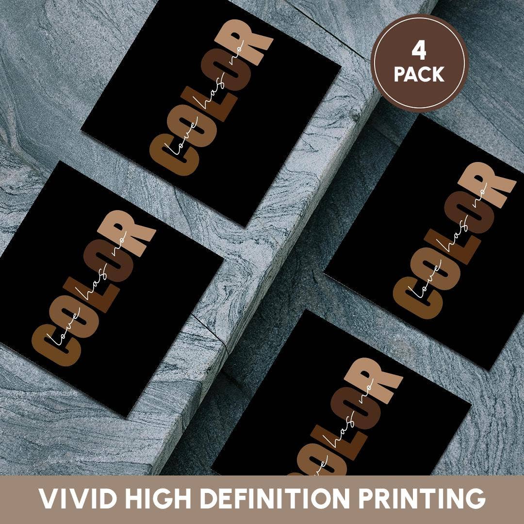 3dRose - Wholesale Coasters - 3dRose, On Black Love Has No Color Motivational Quote Gift For Friends And Colleagues , Coaster5