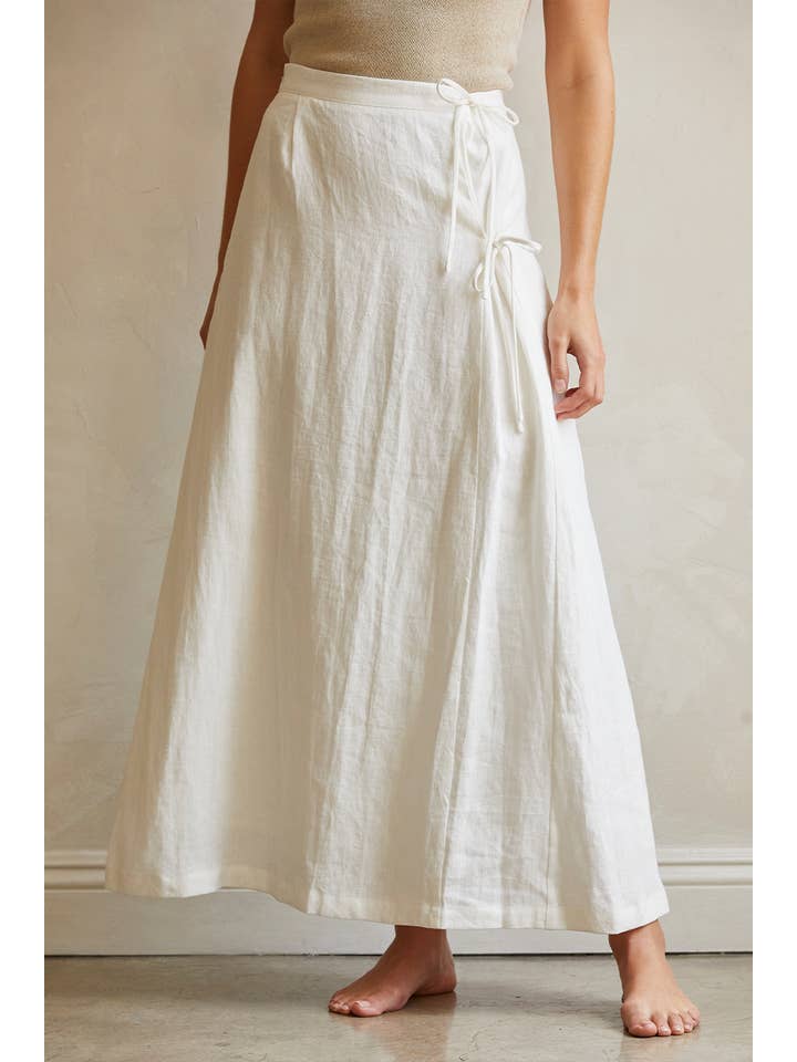 WHITE CS9453 - Wionna Wrap Maxi Skirt for wholesale on Faire