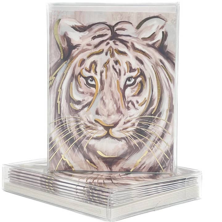 Goldener Tiger Faltkarten für den Großhandel von Rachel Brooks Design, LLC